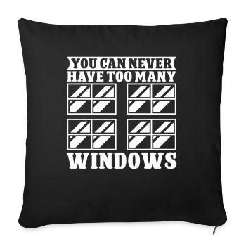 Glaser Never Have Too Many Windows Glaserarbeiter - Sofa pillowcase 17,3'' x 17,3'' (45 x 45 cm) - black - Front