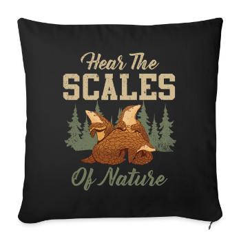 Nature's scales pangolins lovers - Sofa pillowcase 17,3'' x 17,3'' (45 x 45 cm) - black - Front