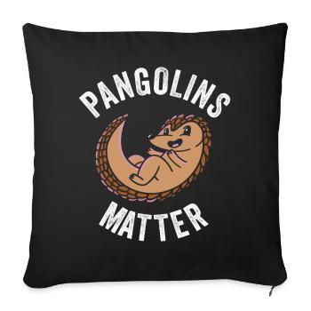 Les pangolins sont d’importants amateurs de pangolins - Housse de coussin décorative 45 x 45 cm - noir - Devant