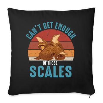 Enough of pangolin lovers Pangolin - Sofa pillowcase 17,3'' x 17,3'' (45 x 45 cm) - black - Front