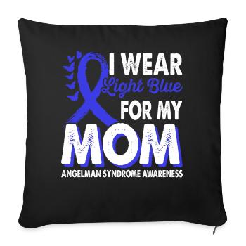 Wear light blue for Month of Consciousness - Sofa pillowcase 17,3'' x 17,3'' (45 x 45 cm) - black - Front