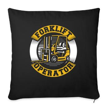 Forklift Operator Rough Terrain Forklift Telehandler - Sofa pillowcase 17,3'' x 17,3'' (45 x 45 cm) - black - Front
