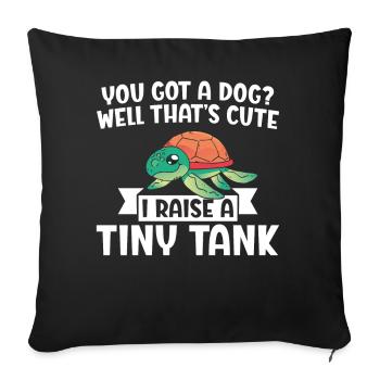 Tortue de mer Tortue Vous avez un chien - Housse de coussin décorative 45 x 45 cm - noir - Devant