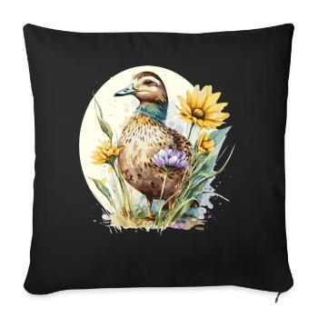 Sunflower Duck Sunshine Farm Animal Farming Farmer - Sofa pillowcase 17,3'' x 17,3'' (45 x 45 cm) - black - Front