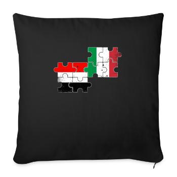 Yémen Italie Drapeau d’époque Italien Yéménite - Housse de coussin décorative 45 x 45 cm - noir - Devant