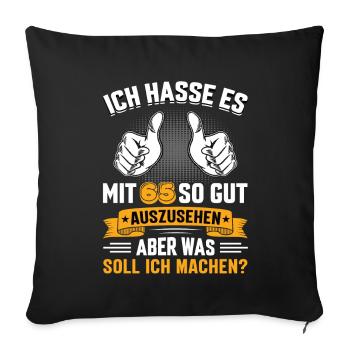 65 Geburtstag 65 Jahre 65 Lebensjahr 65 Lebenalter - Sofakissenbezug 45 x 45 cm - Schwarz - Vorne