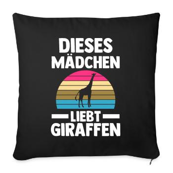 Giraffe Giraffen - Sofakissenbezug 45 x 45 cm - Schwarz - Vorne