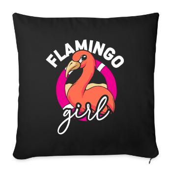Flamingo Girl Cute Sayings Flamingos Animal - Sofa pillowcase 17,3'' x 17,3'' (45 x 45 cm) - black - Front