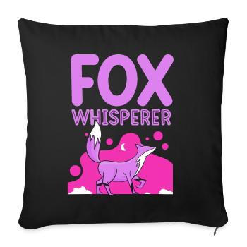 Fox Whisperer Fox Whisperer Fox Animal Sayings - Sofa pillowcase 17,3'' x 17,3'' (45 x 45 cm) - black - Front