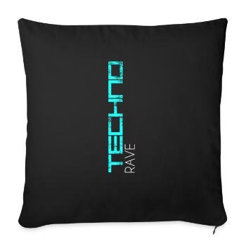Techno Rave - Sofa pillowcase 17,3'' x 17,3'' (45 x 45 cm) - black - Front