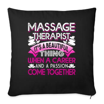 Massage Therapist Massage Therapist Jobs - Sofa pillowcase 17,3'' x 17,3'' (45 x 45 cm) - black - Front