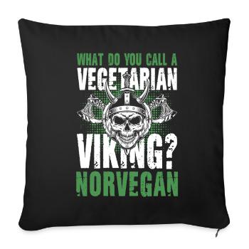 Vegetarian Viking Norvegan - Sofakissenbezug 45 x 45 cm - Schwarz - Vorne