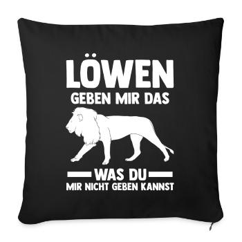 Löwe Löwen - Sofakissenbezug 45 x 45 cm - Schwarz - Vorne