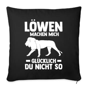 Löwe Löwen - Sofakissenbezug 45 x 45 cm - Schwarz - Vorne