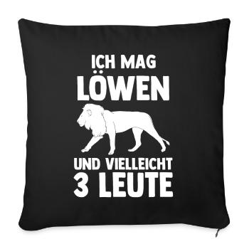 Löwe Löwen - Sofakissenbezug 45 x 45 cm - Schwarz - Vorne