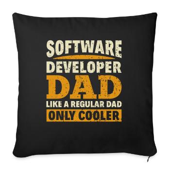 Software Developer Dad - Software Programmer - Sofa pillowcase 17,3'' x 17,3'' (45 x 45 cm) - black - Front