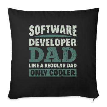 Software Developer Dad - Software Programmer - Sofa pillowcase 17,3'' x 17,3'' (45 x 45 cm) - black - Front