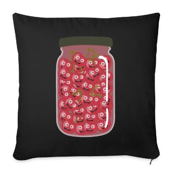 Cherries in a jar Cherry - Sofa pillowcase 17,3'' x 17,3'' (45 x 45 cm) - black - Front