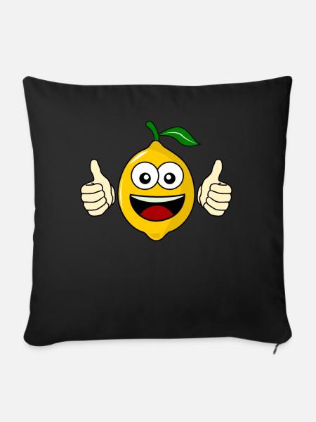 Zitronen Motivation Zitrone - Sofakissenbezug 45 x 45 cm - Schwarz