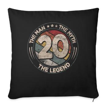 20. Geburtstag Die Legende Retro 20 Jahre Männer - Sofakissenbezug 45 x 45 cm - Schwarz - Vorne