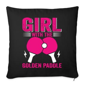 Ping Pong Player Girl Women Ladies Outfit! - Sofa pillowcase 17,3'' x 17,3'' (45 x 45 cm) - black - Front