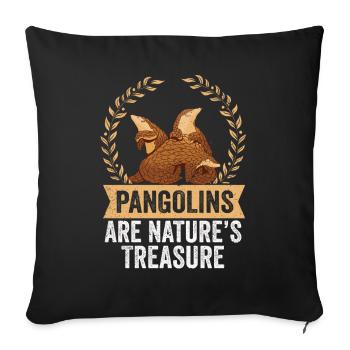 Pangolins Nature's treasure - Sofa pillowcase 17,3'' x 17,3'' (45 x 45 cm) - black - Front