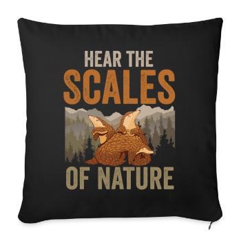 Nature's scales pangolins lovers - Sofa pillowcase 17,3'' x 17,3'' (45 x 45 cm) - black - Front