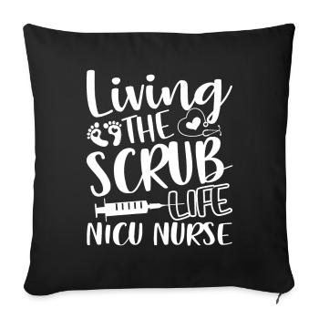 Nicu Nurse Nicu Nurse Living The Scrubs Life - Sofa pillowcase 17,3'' x 17,3'' (45 x 45 cm) - black - Front
