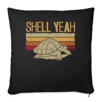 Sea Turtle Tortoise Pun Retro - Sofa pillowcase 17,3'' x 17,3'' (45 x 45 cm) - black - Front