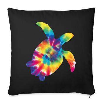 Tortue de mer Tortoise Tie Dye - Housse de coussin décorative 45 x 45 cm - noir - Devant