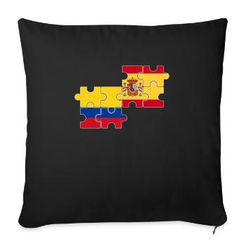 Colombie Espagne Drapeau Espagnol Colombien - Housse de coussin décorative 45 x 45 cm - noir - Devant
