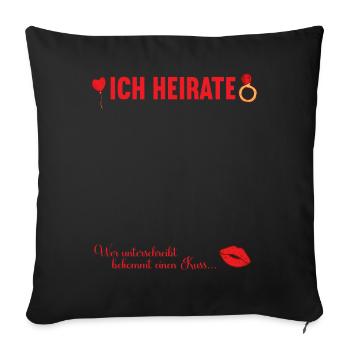 Junggesellenabschied Polterabend JGA Männer - Sofakissenbezug 45 x 45 cm - Schwarz - Vorne