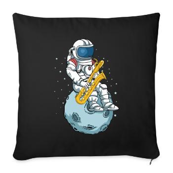 Saxophone basse Orchestre de musique jazz Saxophone - Housse de coussin décorative 45 x 45 cm - noir - Devant