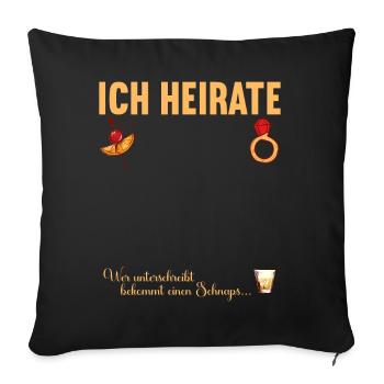 Junggesellenabschied Polterabend JGA Männer - Sofakissenbezug 45 x 45 cm - Schwarz - Vorne