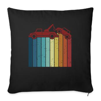 Retro tow truck towing service driver - Sofa pillowcase 17,3'' x 17,3'' (45 x 45 cm) - black - Front