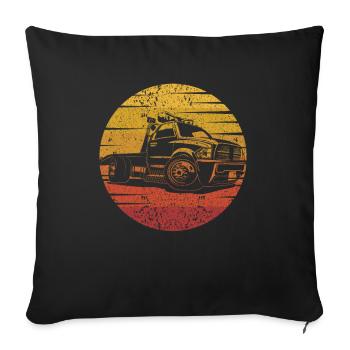 Retro tow truck towing service driver - Sofa pillowcase 17,3'' x 17,3'' (45 x 45 cm) - black - Front