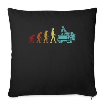 Tow Truck Evolution Tow Truck Driver - Sofa pillowcase 17,3'' x 17,3'' (45 x 45 cm) - black - Front