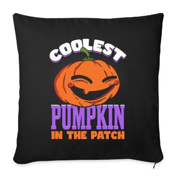 La citrouille la plus cool du patch - Housse de coussin décorative 45 x 45 cm - noir - Devant