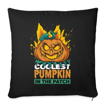Halloween La citrouille la plus cool du patch - Housse de coussin décorative 45 x 45 cm - noir - Devant