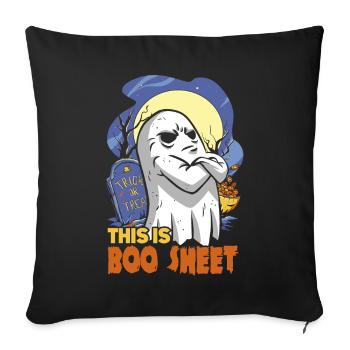 Drôle de fantôme Halloween - Housse de coussin décorative 45 x 45 cm - noir - Devant