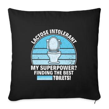 Lactose intolerant toilets - intolerance - Sofa pillowcase 17,3'' x 17,3'' (45 x 45 cm) - black - Front