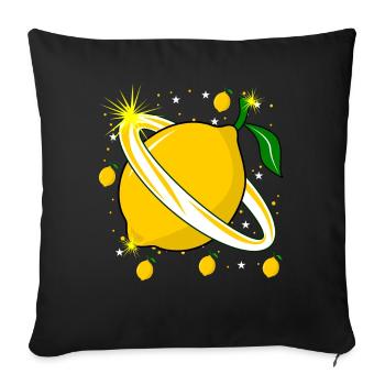 Lemon in space Lemons - Sofa pillowcase 17,3'' x 17,3'' (45 x 45 cm) - black - Front