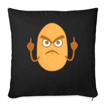 Kartoffel Mittelfinger Kartoffeln - Sofakissenbezug 45 x 45 cm - Schwarz - Vorne