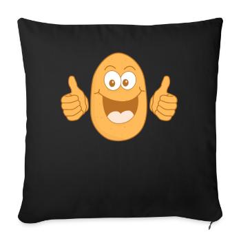 Kartoffel Daumen hoch Kartoffeln - Sofakissenbezug 45 x 45 cm - Schwarz - Vorne