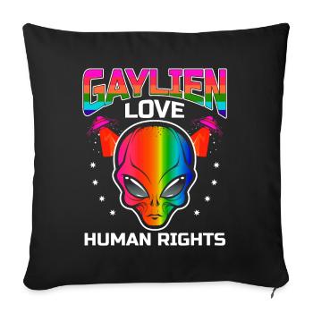 Gender Lesbian, Gay, Trans, Queer Rainbow - Sofa pillowcase 17,3'' x 17,3'' (45 x 45 cm) - black - Front