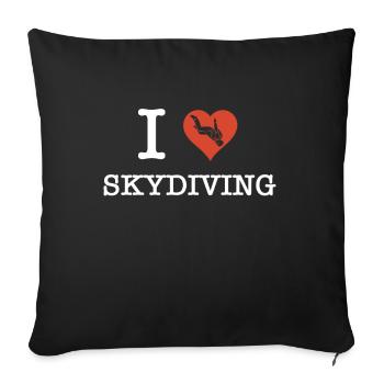 Lustiger Fallschirmspringer-Spruch Skydiver - Sofakissenbezug 45 x 45 cm - Schwarz - Vorne
