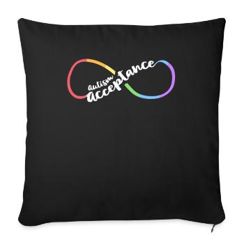 Autism Acceptance Women Mom Awareness Infinity - Sofa pillowcase 17,3'' x 17,3'' (45 x 45 cm) - black - Front