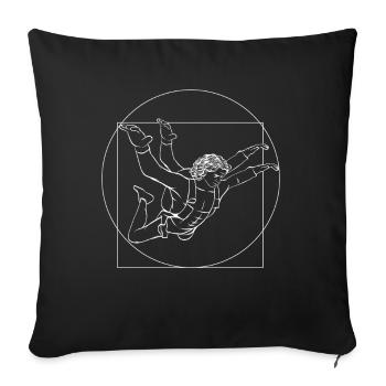 Lustiger Fallschirmspringer-Spruch Skydiver - Sofakissenbezug 45 x 45 cm - Schwarz - Vorne