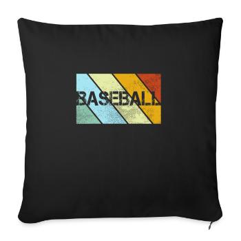 Baseball Rétro - Housse de coussin décorative 45 x 45 cm - noir - Devant