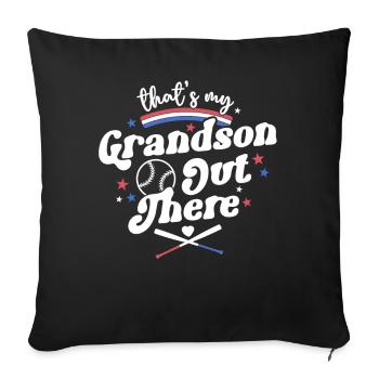 C’est mon petit-fils là-bas chemise rétro baseball - Housse de coussin décorative 45 x 45 cm - noir - Devant